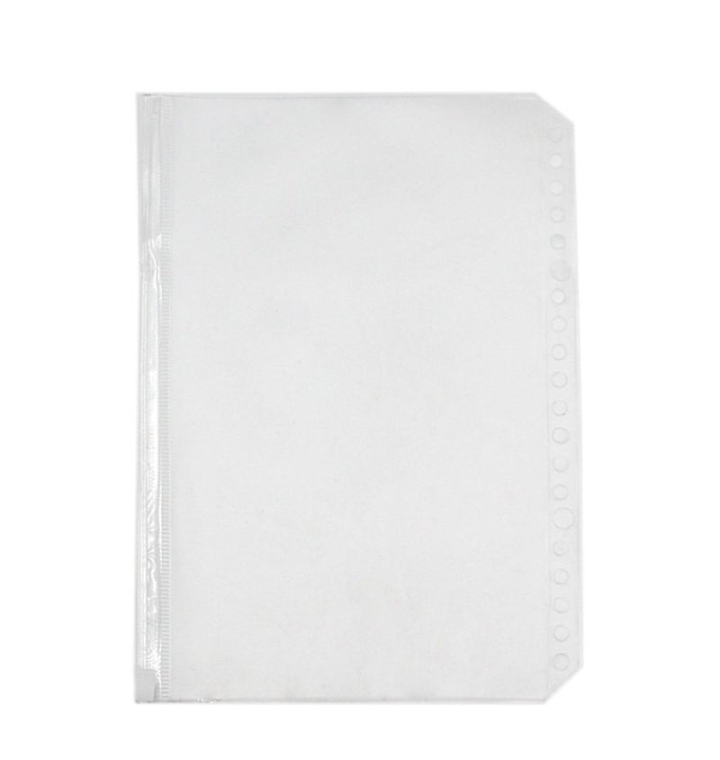 Suillty 20 Holes Transparent Plastic PVC Insertable Binder Folders Pockets Sheet Page Paper Refills Protector for 20 Rings Notebook Planner Diary Loose Leaf File Document Storage Pouch Filing Bag(12Pack,A5) - Image 3